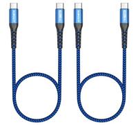 SUNGUY Câble USB C vers USB C, 2 x 0,5 m PD 60 W de type C vers type C, Câble de charge rapide pour iPad Pro 2020, MacBook Pro 2020, iPad Air 4, Galaxy S20 S10 S9, Xiaomi, Huawei etc-Bleu