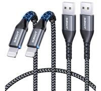 SUNGUY Lot de 2 câbles de charge courts pour iPhone - 50 cm - Certifié MFi - En nylon - Compatible avec Carplay iPhone 14/13/12/11 Pro Max Mini Xs 8 7 6 5 Plus, iPad Air/Mini Gris