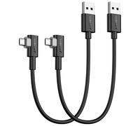 SUNGUY Lot de 2 câbles micro USB coudés à 90° - 0,3 m - Câble de charge USB 2.0 - Transfert de données - Compatible avec Galaxy S7 Edge S6 S5, Moto E6 5 4, Xperia Z5, Kindle Fire, LG