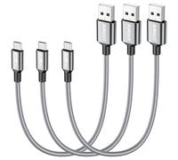 SUNGUY Lot de 3 câbles micro USB courts de 30 cm vers micro USB, charge rapide, synchronisation de données USB 2.0, en nylon tressé pour Samsung Galaxy S7 Edge S6, banque d'alimentation, téléphone