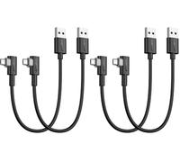 SUNGUY Lot de 4 câbles micro USB coudés à 90° - 0,3 m - Câble de charge USB 2.0 - Transfert de données - Compatible avec Galaxy S7 Edge S6 S5, Moto E6 5 4, Xperia Z5, Kindle Fire, LG