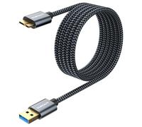 SUNGUY Micro B Câble, 2M Câble USB 3.0 5Gbps Mâle A vers Micro B Câble pour Toshiba Western Digital My Passport Elements Canvio Disque Dur Externe WD Samsung Galaxy S5