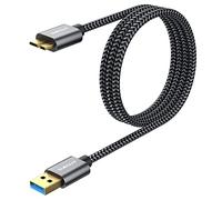 SUNGUY Micro B Câble, Câble USB 3.0 5Gbps Mâle A vers Micro B Cable pour Toshiba Western Digital My Passport Elements Canvio Disque Dur Externe WD Samsung Galaxy S5 (1M)