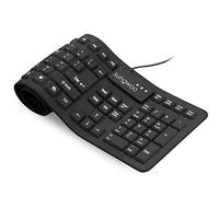 Sungwoo Clavier pliable USB filaire standard étanche en silicone pour ordinateur portable Noir