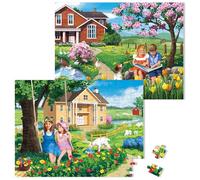 sunhigh Puzzles de démence pour adultes, 30 pièces, oiseaux qui se baignent, produits et activités de la maladie d'Alzheimer, chats de jardin