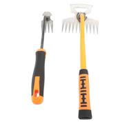 Sunicon 2 Pcs DéSherbeur De Jardin, 4 Dents Et 11 Dents Pointues Outil De DéSherbage Manuel Portable en Acier Inoxydable Pelle à Verger De LéGumes avec PoignéE