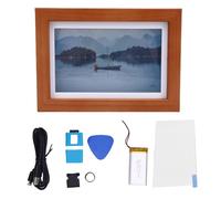Sunicon 7,3 pouces E Cadre photo d'affichage en papier en papier, B Type B E6 800x480 Cadre d'image électronique en bois en bois avec batteries assorties incluses pour la maison