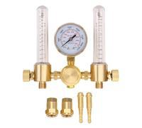 SUNICON Argon Regulator Flowmètre Double Sortie 0-60CFH 0-4500PSI CGA580 ENlet Argon Flowmètre Gas Regulator pour le soudage TIG MIG
