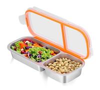 Sunicon Boîtes à lunch avec séparateurs, formats 700 ml et 600 ml, en acier inoxydable étanche, lavables au lave-vaisselle, adaptées aux bureaux et aux écoles