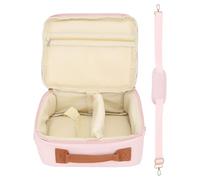 Sunicon Camera Bag, Large Capacity Thickened Padding Adjustable Strap Handle Zipper Camera Case for CP910 1200 1300 DSLR (Pinkish)