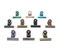 Sunicon Colored Bulldog Paper Clips, 10PCS Metal Mini Clips Money Clamps Multifunctional Hinge Clips File Clamps for Tags Bags, Shops, Office and Home Kitchen (Large)