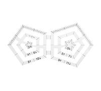 SUNICON Double Pentagone Quilting Rulers Transparent acrylique DIY pour la technologie de couture, patch-travail Outil de dessin de couture patchwork
