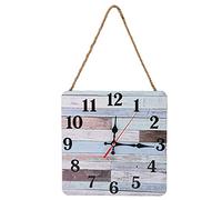 Sunicon Horloge Murale, Style Industriel, Mouvement à Quartz Silencieux, Panneau de densité, Grand Affichage de Chiffres Arabes, Horloge Murale avec lanière pour Chambre à