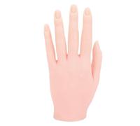 Sunicon Main de pratique pour le nail art, modèle de main gauche en silicone grandeur nature avec rainure pour ongles intégrée pour outil de nail art