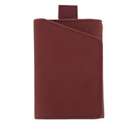 Sunicon Minimalist Card Wallet, Leather Credit Card Holder for Women and Men, Portable Multi Function Card Holder Wallet (Brownish Red)