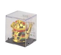 Sunicon Ornement de Chat Porte-Bonheur, Figurine Mignonne de Chat Porte-Bonheur, Bras agitant, Panneau Solaire détectant la Figurine de Chat Porte-Bonheur pour la Maison, Le (Gold)