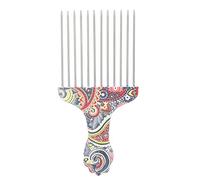 Sunicon Peigne à cheveux professionnel afro en acier inoxydable démêlant pour cheveux bouclés, perruque, tresse démêlante pour femmes et hommes (flor de cintura K4)