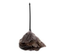 Sunicon Plumeau en Plumes d'autruche 40cm,Antistatique avec Manche en Bois Fileté,Naturelles Plumeau Moelleux Lavable pour Stores, Clavier, De Cuisine, Bureau