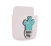 Sunicon Remote Control Holders Wall Mount Organizer Pen Storage Box Phone Holder Convenient Charging Port Waterproof Design Space Organizer ABS Material for Office Home School (Cactus)