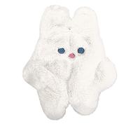 Sunicon Sac à Main pour Femmes et Filles, Motif Lapin en Peluche, Pochette d'argent Portable, Sac de Rangement, Petits Sacs d'argent, Mini Portefeuille cosmétique, Dessin animé, (Weiß)