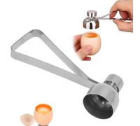Sunicon Stainless Steel Egg Cracker Tool, Double Headed Egg Cracker Cutter Eggshell Cutter Kitchen Remover Tool Egg Shell Cutter Tool Separator for Raw Soft Hard Boiled Egg