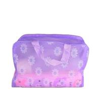 Sunicon Travel Cosmetic Bag,Travel Toiletry Pouch Clear Waterproof Cosmetic Bag PVC Transparent Plastic Makeup Organizing Bags for Bathroom Vacation and Organizing (Purple)