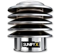 SUNIFY Chapeau Cheminée Inox à Lamelles, Anti-Refoulement Anti-Vent 125mm | Protège Pluie et Neige | Tirage Stable | Résiste à la Corrosion | Poêle, Insert, Chaudière | Bois, Granulés, Gaz, Fioul