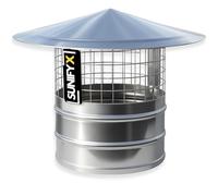 SUNIFY Chapeau de Cheminée Inox 130 mm - Chapeau Conduit de Fumée Anti-Pluie avec Grille Anti-Oiseaux - Résistant Intempéries & Corrosion