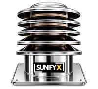 SUNIFY Chapeau de Cheminée Inox à Lamelles + Plaque de Base 20x20cm Ø150mm | Protège Pluie et Neige | Tirage Stable | Résiste à la Corrosion | Poêle, Insert, Chaudière | Bois, Granulés, Gaz, Fioul