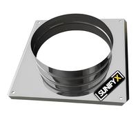 SUNIFY Plaque de base en acier inoxydable pour soupape de cheminée et plaque de cheminée adaptée pour chapeau de cheminée (DN 150-300 mm) (20x20x150 mm)