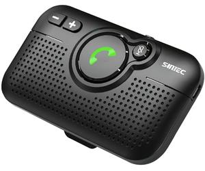 SUNITEC Kit Main Libre Voiture Bluetooth 5.0,Haut-Parleur 3W Intégré,Prise en Charge de Siri,Activation Automatique,Voice Navigation,Musique,Connexion Simultanée de 2 Téléphones,avec Clip de Visière