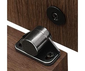 sunivaca Aimant Porte Placard, Aimant Pour Porte De Placard 4 Pièces Noir Avec Des Vis Loqueteaux Magnétiques en Alliage de Zinc Puissant pour Tiroirs Armoire Fenetre Fondre Meuble