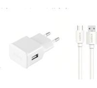 Sunix Chargeur d'alimentation 2A iOS Chargeur de voyage portable Prise de courant 1,2m de câble compatible avec les smartphones, iOS en blanc