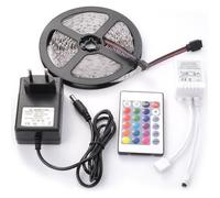 Sunix Kit ruban lumineux led Bande Guirlande Flexible LED 5M Non-Etanche à l'Eau SMD 3528 300LEDs RGB SU722