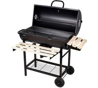 SunJas Barbecue à Charbon de Jardin avec 2 Roues en Bois BBQ XXL