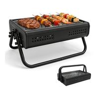 SunJas Barbecue Portable Mini Barbecue à Charbon Pliable BBQ Grill Barbecue de Table - Taille Moyenne