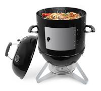 SunJas Fumoir 3 en 1 Smoker Barbecue Charbon de Bois avec Thermomètre intégré, Réglage d'air, Bac à eau, 3 Grilles de Cuisson