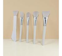 Sunjiyan 5 applicateurs pour masques en silicone avec plusieurs têtes de brosse en silicone, souples et flexibles, blancs, adaptés aux masques à l'argile, au gel d'aloe vera et aux lotions