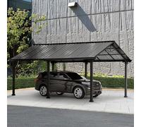 SUNJOY Abri de Voiture Extérieur 6,1 x 3,6 m, Toit en Acier Thermolaqué, Carport Robuste Heavy Duty, Protection UV & Imperméable, Pavillon de Jardin pour SUV, Camionnette et Voiture