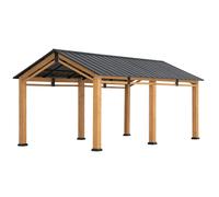 Sunjoy Carport 2 voitures bois de cèdre et acier thermolaqué Diran - 20,2 m² - A110000941