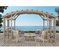 Sunjoy Pergola en bois de cèdre + toile d’ombrage Dajti - 13 m² - A106007421