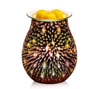 SUNJULY Brûleur de cire électrique 3D en verre pour lampe de chevet, salon, chambre à coucher, lampe de bureau, lampe de lune, cadeau