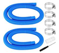 SUNJULY Lot de 2 tuyaux de piscine 32 mm de 1,5 m avec 4 clips de sécurité et connecteur pour pompe