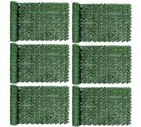 SUNJULY Lot de 6 clôtures de lierre artificiel, 1 m x 3 m, haies artificielles extensibles, clôture et faux lierre, panneau mural de décoration de feuilles de vigne, résistant aux UV