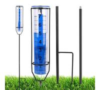 SUNJULY Pluviomètre d'extérieur de 17,8 cm pour pluviomètre en plastique avec piquet en métal, facile à lire, pluviomètre amovible pour jardin, cour, pelouse