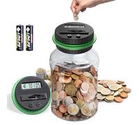 SUNJULY Tirelire Électronique, 1.8L Grande Tirelire Numérique avec Compteur, Écran LCD, Cadeau pour Enfants et Adultes (Vert)