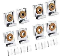 Sunjun 8 Pcs Fixation Miroir Mural Fixation Miroir Lourd Support Miroir Mural Support Miroir Barbier avec Bouchon en Plastique et vis pour Accrocher, (Sunjun-001)