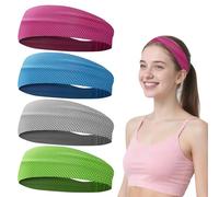 Sunkangkang 4 Pcs Cooling Headbands for Women Men Sport Sweatband for Running Yoga Cycling Hiking Workout