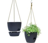 Sunkangkang Lot de 2 pots suspendus à arrosage automatique de 25,4 cm avec réservoir de 1 134 g de profondeur pour plantes d'intérieur et d'extérieur