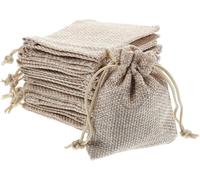 Sunkangkang Lot de 20 petits sacs cadeaux en toile de jute avec cordon de serrage, 6,8 x 8,9 cm, marron